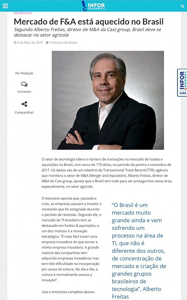 Mercado de F&A est aquecido no Brasil